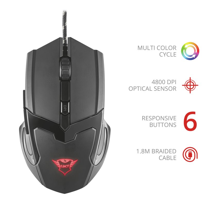 Trust GXT 101 Gav Gaming Mouse, černá