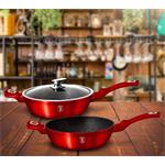 BerlingerHaus Pánev hluboká s mramorovým povrchem a poklicí Burgundy Metallic Line, 32 cm