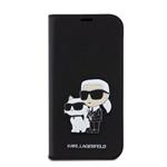 Karl Lagerfeld PU Saffiano Karl and Choupette NFT Book Pouzdro pro iPhone 15 Pro Black