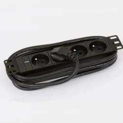 10" Rozvodný panel 4x230V. 2m kabel 1U černý 7056 - Servery příslušenství