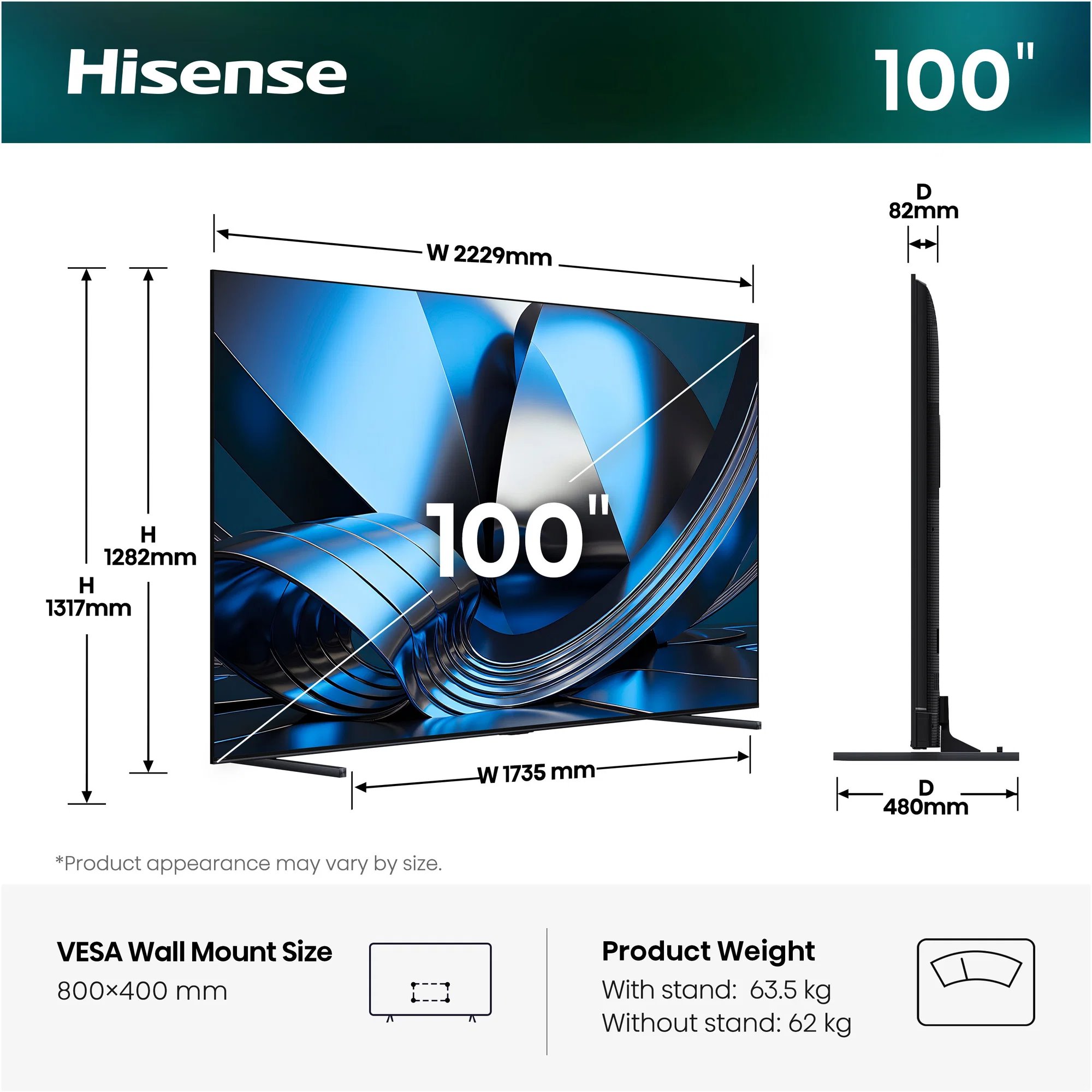 100" HISENSE 100U7SE (2026)