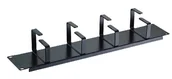 19" vyväzovacia panel 2U 4xkov.háček (8,0 x 4,5-6,0cm) čierny 75041