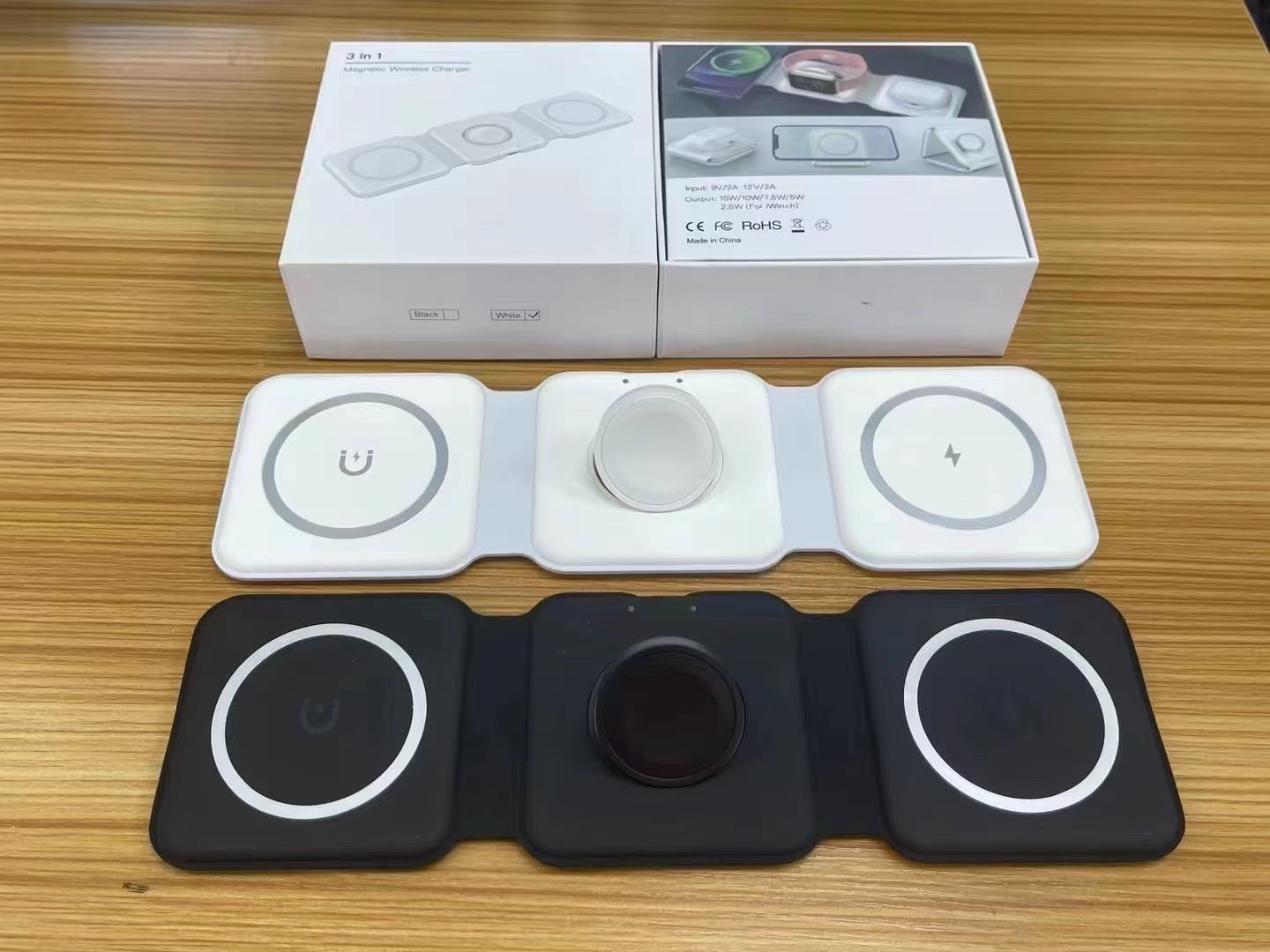 1stCOOL bezdrátová přenosná QI nabíječka 3v1, MagSafe, černá, USB-C