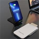 1stCOOL Bezdrôtová nabíjačka QI so skladacím stojanom, biela, USB-C