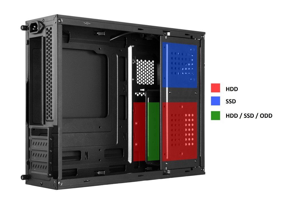 1stCOOL SFF case COMPACT 1, AU, USB3.0, USB-C, čítačka kariet, ventilátor