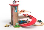 2Kids Toys Drevená garáž s vláčkovou dráhou