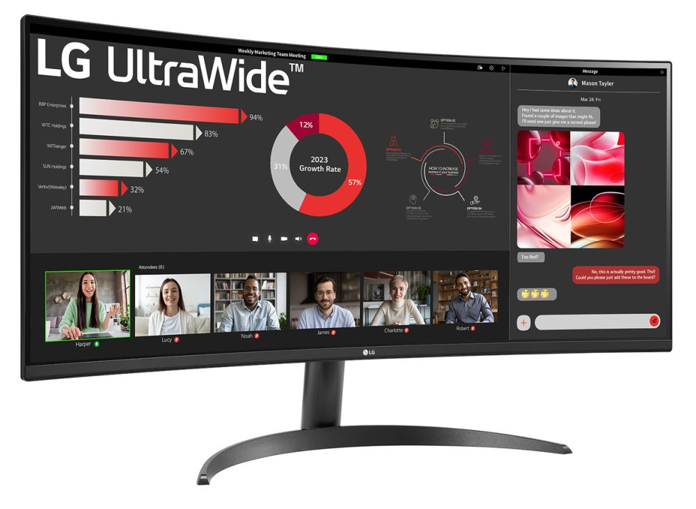 34" zakrivený monitor LG 34WR50QK-B