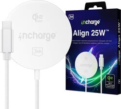 3mk bezdrôtová nabíjačka InCharge Align Qi 2.2 25 W pre Android, biela