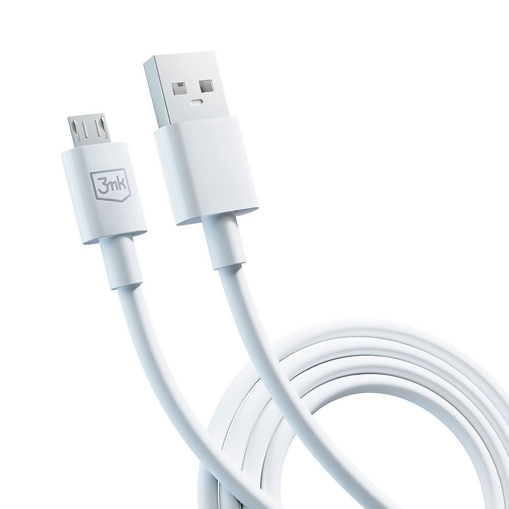 3mk datový kabel - Hyper Cable A to Micro 1.2m 5V 2,4A, bílá