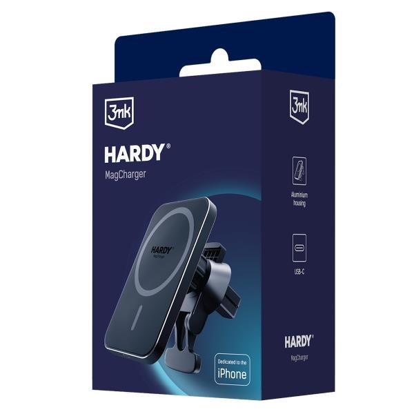 3mk Držiak do auta Hardy MagCharger, 15W bezdrôtové nabíjanie, MagSafe