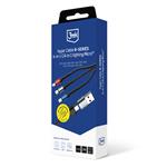 3mk kabel Hyper Cable N-SERIES 6 in 1 C/A to C/Lightning/Micro 1.2m QC 3.0 9V/2A 18W Black