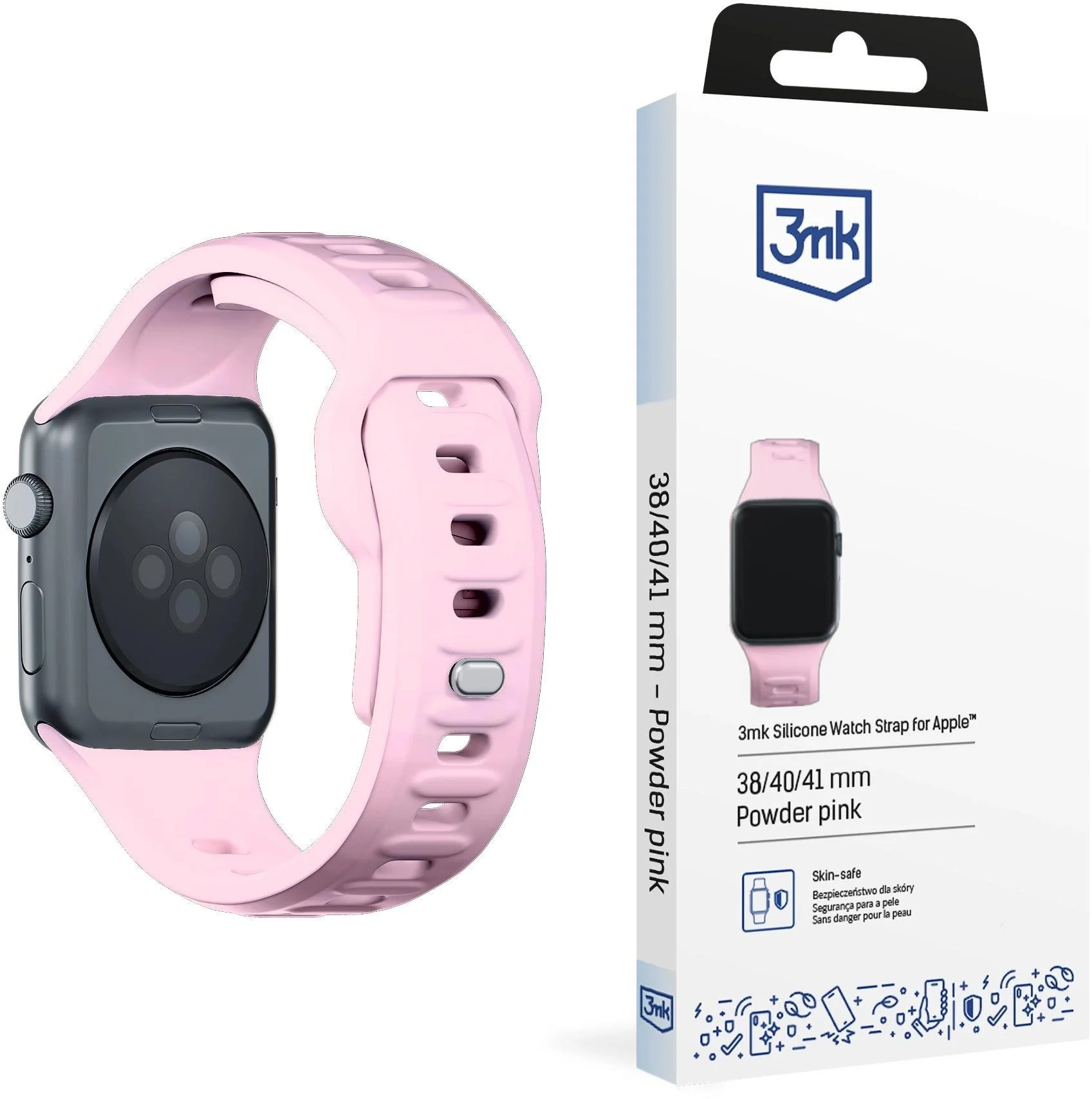 3mk Náramok na hodinky Apple 38/40/41 ružový