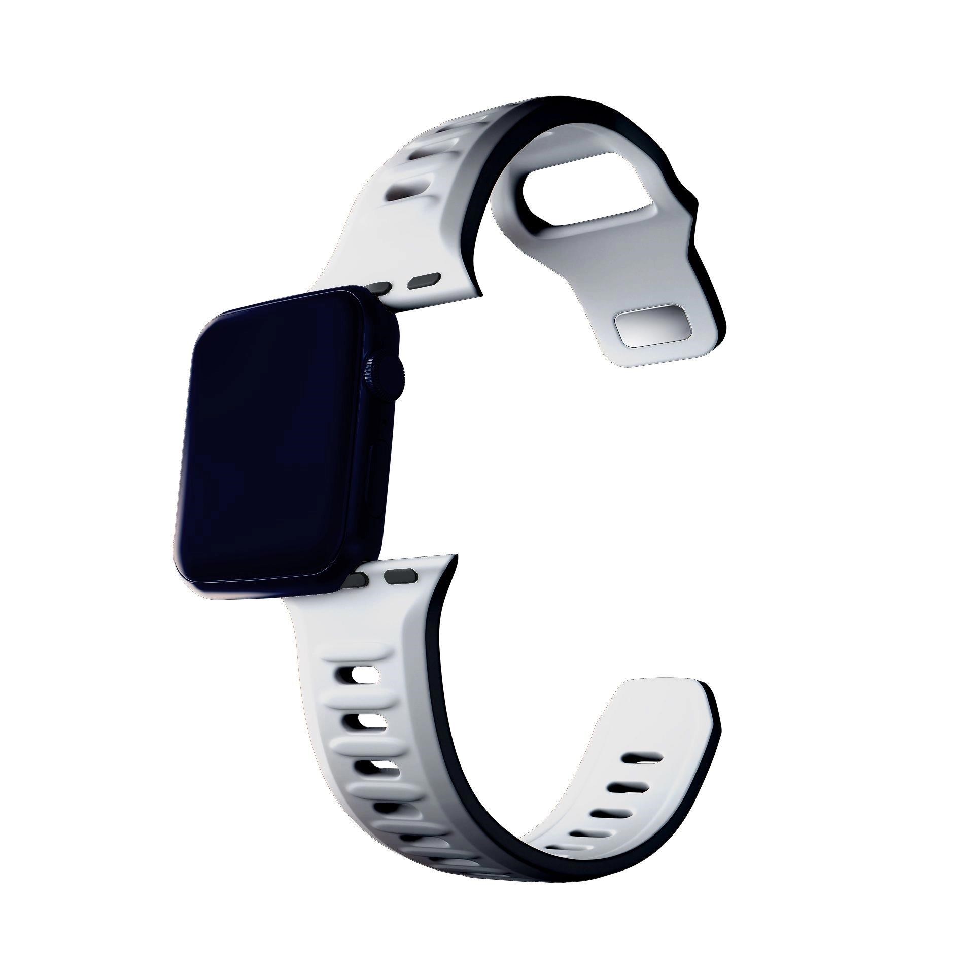 3mk Silikónový remienok pre Apple 42/44/45/49 mm White