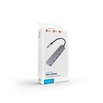 5-portový hliníkový USB-C FIXED HUB Mini pre notebooky a tablety, sivý