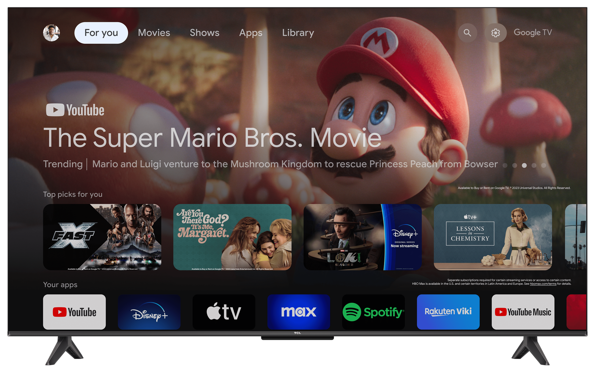 50" TCL 50V6B