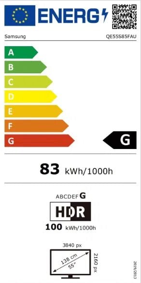 55" SAMSUNG QE55S85F (2025)