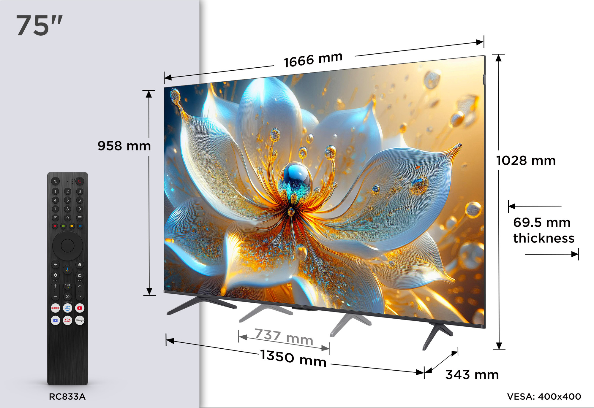 75" TCL 75T8C