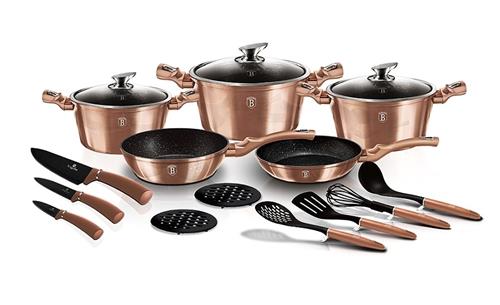 BerlingerHaus 17dílná sada nádobí Rosegold Metallic Line