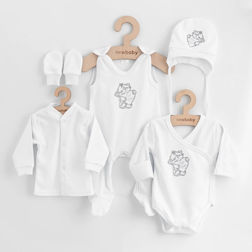 New Baby 5-dílná kojenecká soupravička do porodnice Classic bílá, vel. 56 (0-3m)