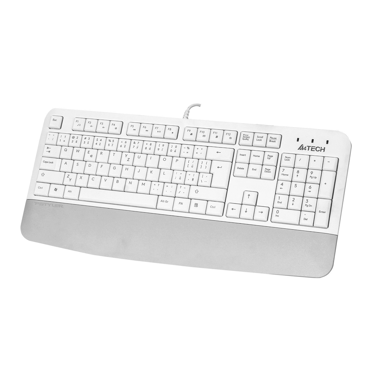 A4tech FK20 FStyler, multimediálna kancelárska klávesnica, CZ/US, USB, biela