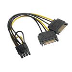 Adaptér AKASA 2x SATA na 6 2pin PCIe