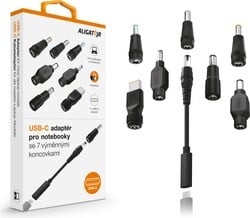 Adaptér Aligator USB-C pre notebooky a ultrabooky so 7 vymeniteľnými koncovkami