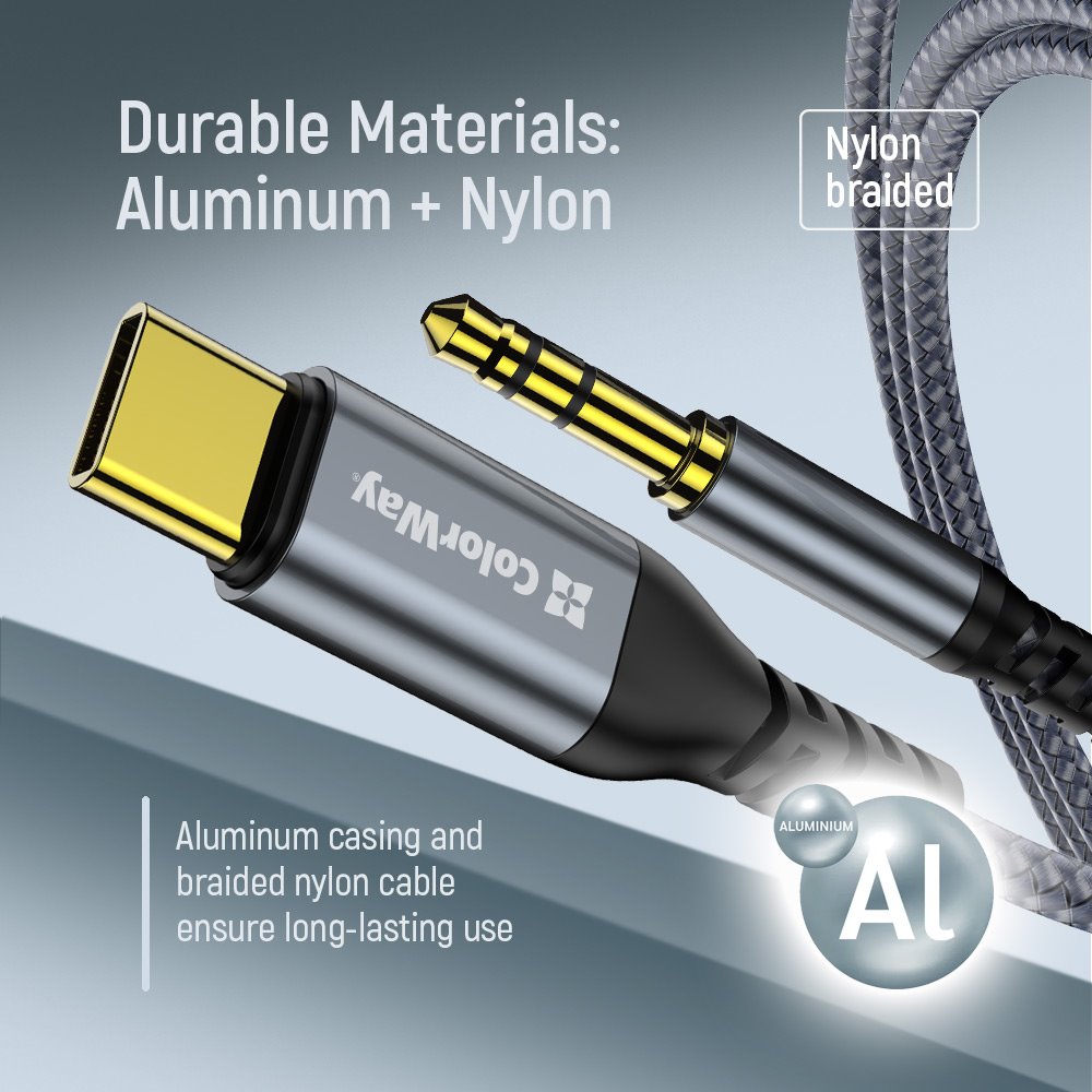 Adaptér Colorway USB-C na 3,5 mm jack/ 1,2 m