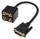 Adapter DVI-I (24+5) male => 2x VGA DB15HD female