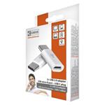Adaptér microUSB-B 2.0 / USB-C 2.0, biely, 2 ks