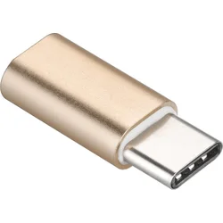Adaptér PremiumCord USB-C/male - USB2.0 Micro-B/female, zlatý