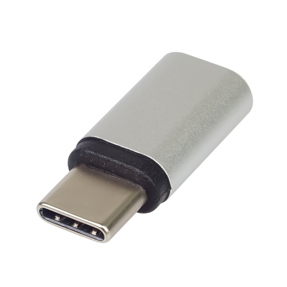 Adaptér PremiumCord USB-C žena - USB-C muž, strieborný