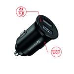 Adaptér Swissten CL 2× USB 4,8 A, čierny