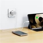 Adaptér Swissten Edge GaN 35 W, biely  