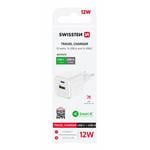 Adaptér Swissten Smart IC 2× USB 2,1 A, čierny  