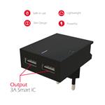 Adaptér Swissten Smart IC 2× USB 3A + kábel Lightning MFi, čierny  