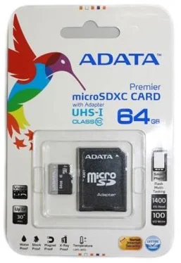 ADATA MicroSDXC Premier 64GB + SD adaptér (AUSDX64GUICL10-RA1)