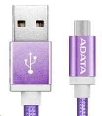 Adata microUSB 1m, pletený, fialový