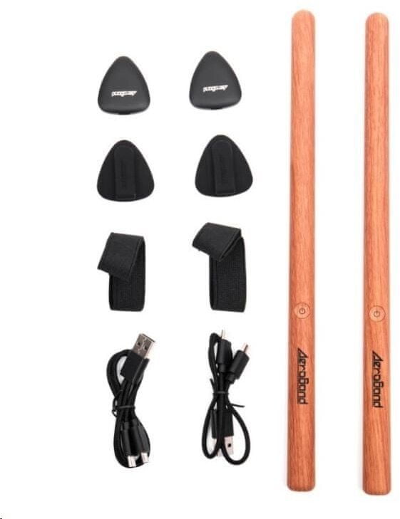 AeroBand Smart Bubnovací Paličky PocketDrum 2 KIT + senzor na nohu barva dřevo