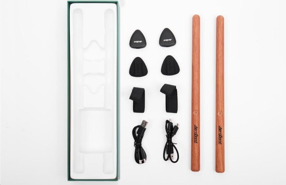 AeroBand Smart Bubnovací Paličky PocketDrum 2 KIT + senzor na nohu barva dřevo