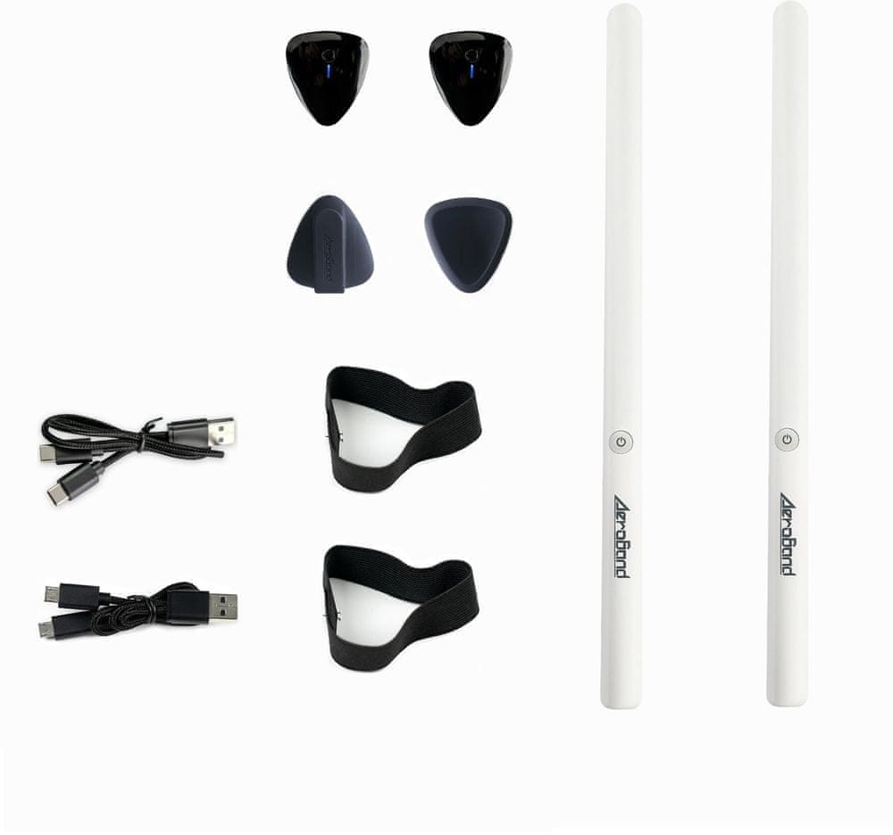 AeroBand Smart Bubnovací Paličky PocketDrum 2 KIT + senzor na nohu bílé