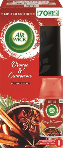 Air Wick Automatický Spray komplet Vůně skořice a pomeranče 250ml