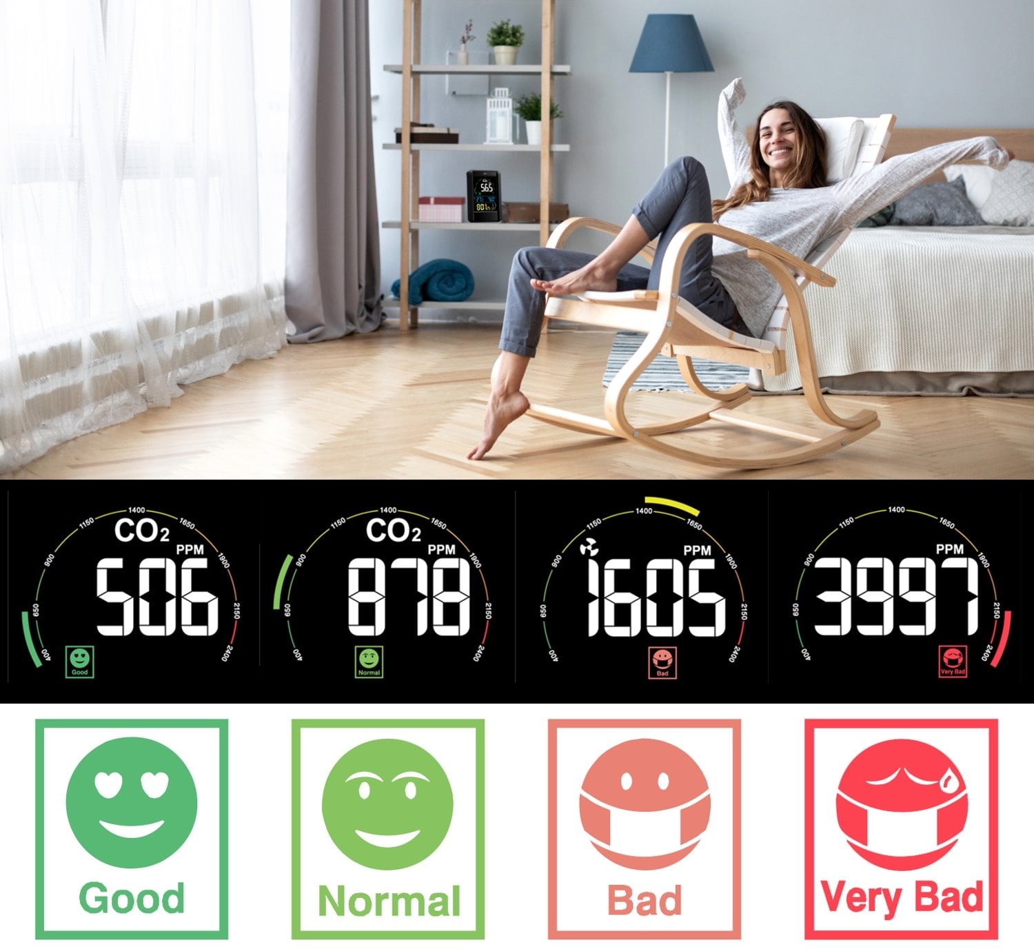 Airbi BI1060 - digitální měřič oxidu uhličitého