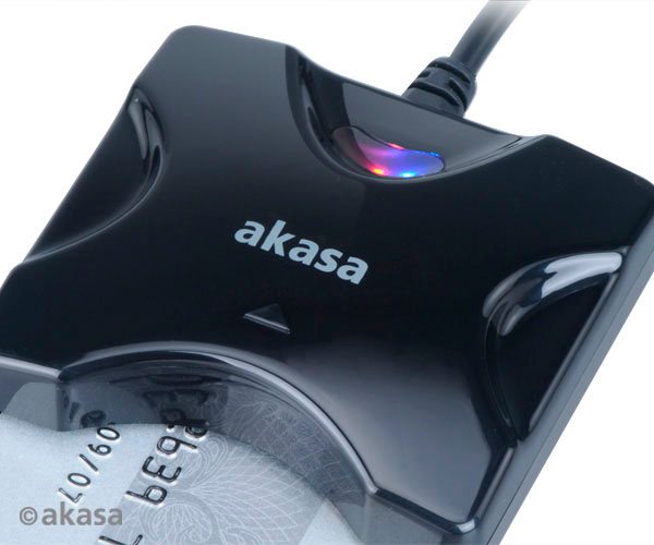 AKASA Čítačka čipových kariet AK-CR-03, čierna