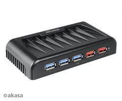 AKASA Connect 7 EX, 5x USB 3.0 + 2 nabíjecí