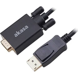 Akasa DisplayPort na VGA 2 m čierny