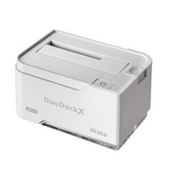 AKASA externí box (DUODOCK X WIFI) pro 2,5"/3,5" SATA/USB 3.0/Wi-Fi, bílý