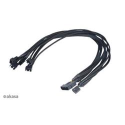 AKASA kábel FLEXA FP5/ pre synchronizáciu 5 ventilátorov so základnou doskou/ 5x 4pin PWM/ 45cm AK-CBFA03-45