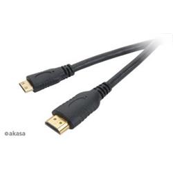 AKASA kabel HDMI mini - HDMI 1.5m zlacený, 1080p