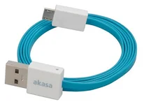 AKASA kabel PROSLIM USB 2.0 Type A na micro B, 1m modrý