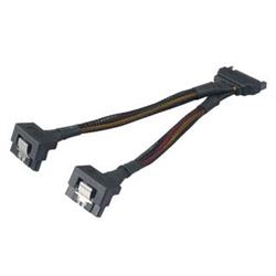 AKASA kabel SATA power splitter, 15 pin male na  2x 15 pin female, 15cm